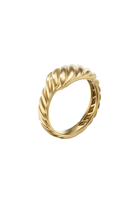 Sculpted Cable Contour Ring, 18K Yellow Gold